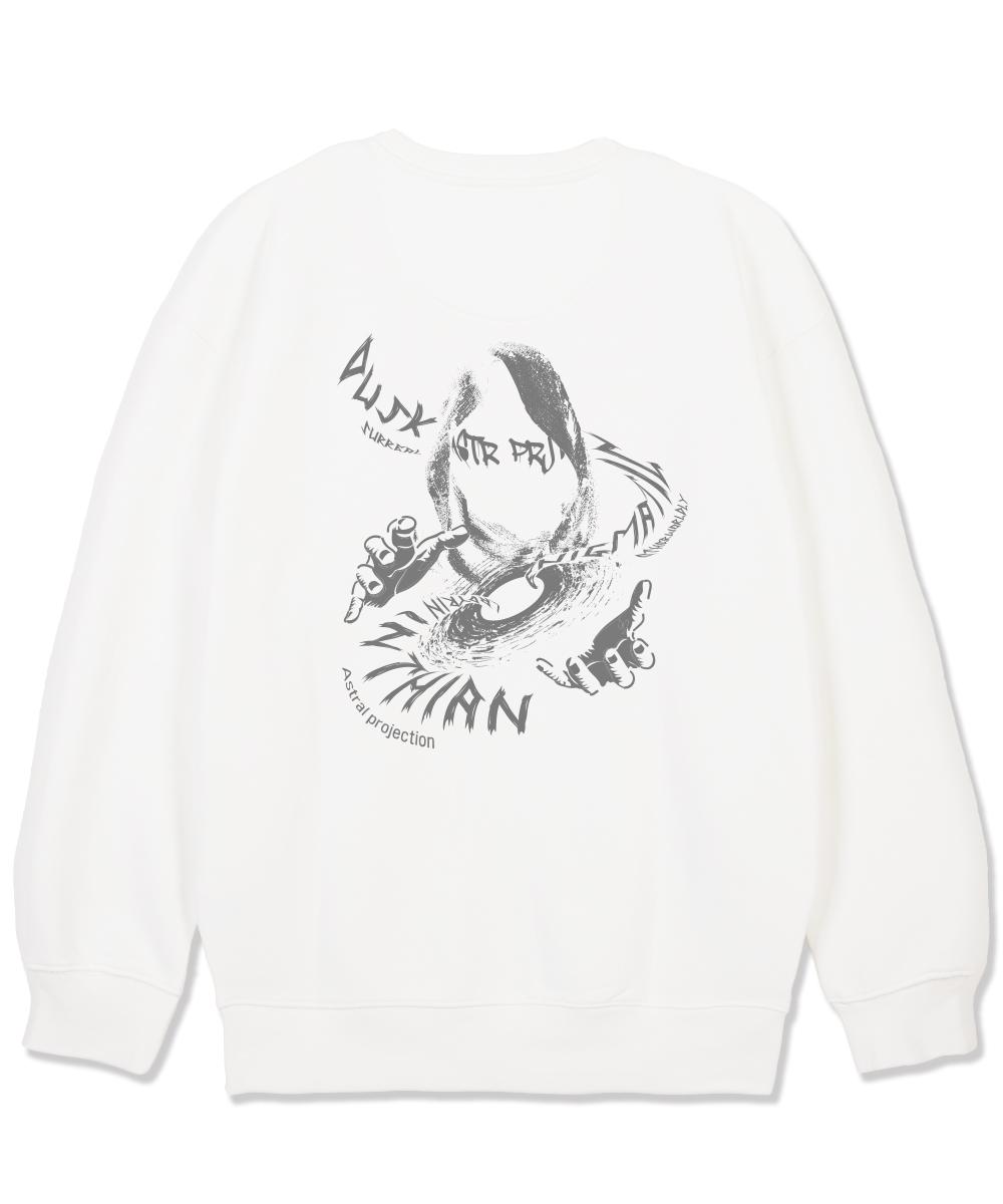 Astral Projection Ancient Monk Loose Fit Sweatshirt_White L