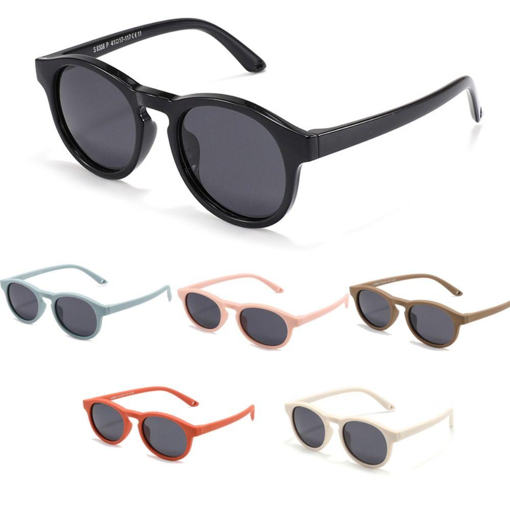 Round Frame Kid's Sunglasses Flexible Silicone Children Eyewear Baby Sunglasses  For Ages 0-3