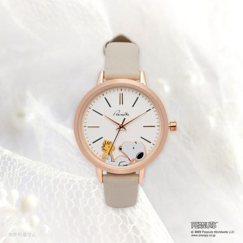 Fieldwork Women's Analog Snoopy Watch with Leather Strap, 2-Layer G, White, PNT-048-1