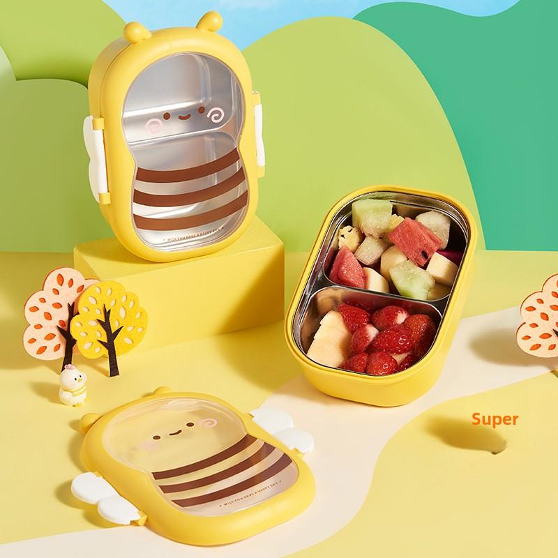 Little Bee Stainless Steel Bento Box Insulated Lunch Box For Kids Toddler Girls Metal Portion Sections Leakproof Lunch Container Box 1PCS 1098₽
