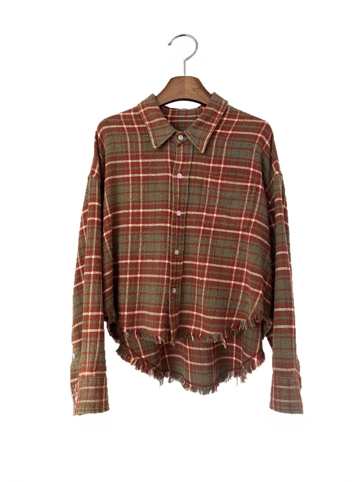 Женская ретро клетчатая повседневная рубашка Nanyou R I3 Весна/Осень 2025 XS цветочный