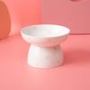 Ceramic Tall Footed Drinking Water Bowls, Anti Overturning Oblique Mouth, Neck Protection, Round Dot Cat Bowl, Pet Articles, 1Pc