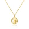 Round Angel Sunflower Shell Pendant Necklace - Star & Moon Design for Women, European & American Style