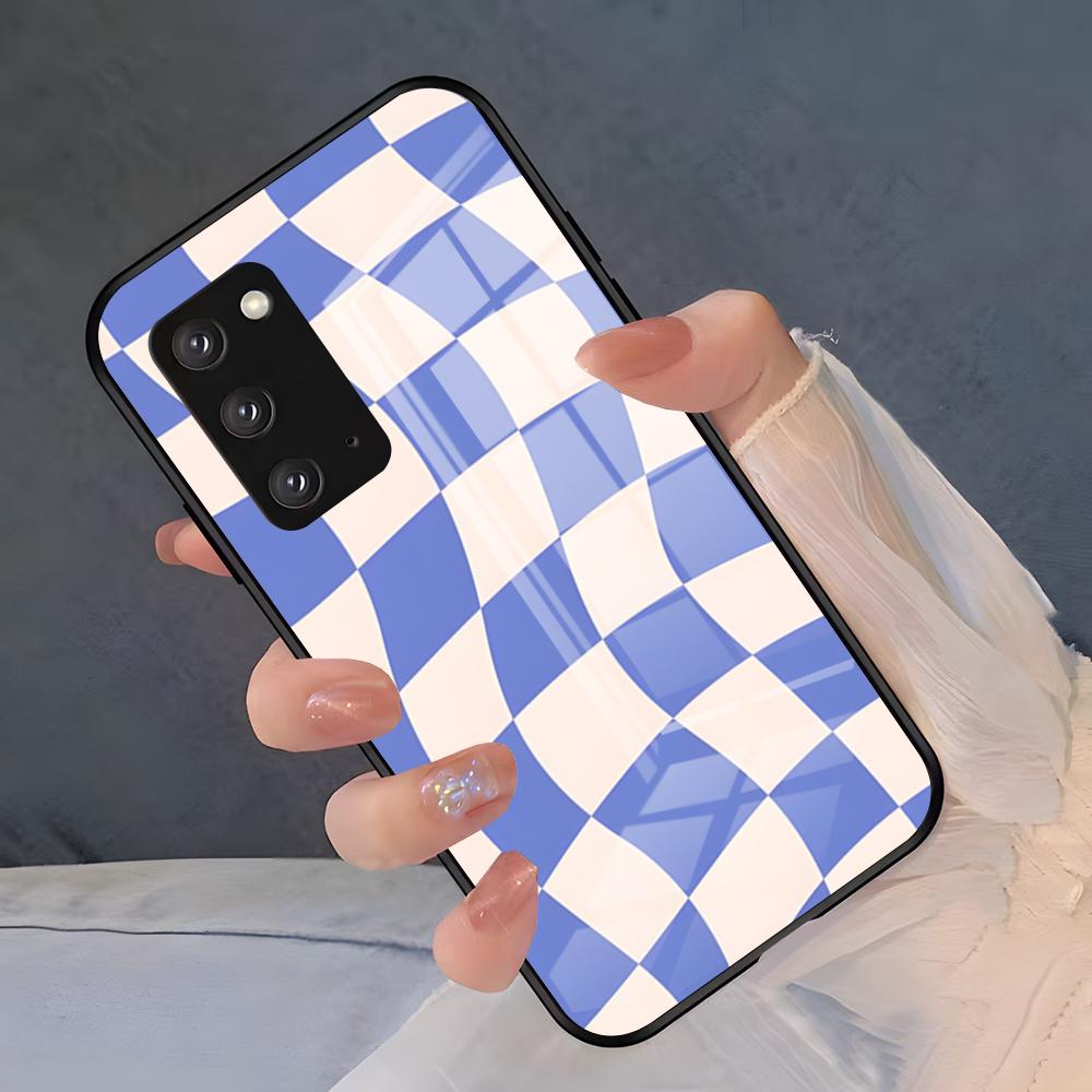 C-förmiges Schachbrettmuster – Stoßfeste Glasabdeckung für Samsung A25, A13, A33 5G, A54, A36, A35, A56, A52, A14