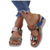 Women Lace-up Closed Toe Comfortable Slip On Leopard Snake Print Wedge Slippers