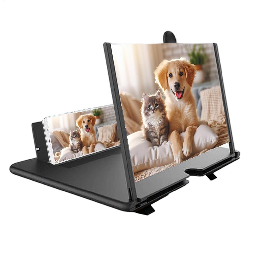 3D HD Phone Screen Magnifier Desktop Mobile Amplifier Stand for Seniors Video Movie Watching Home Travel Party Use