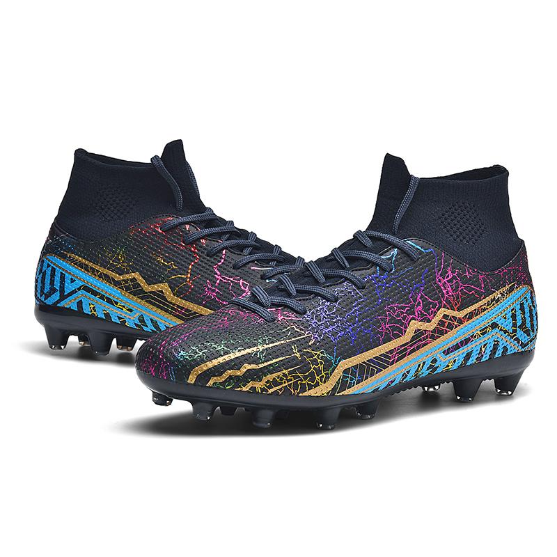 

35-47 Новые высококачественные амортизирующие противоскользящие и износостойкие футбольные бутсы для спорта на открытом воздухе с высокими шипами 44 чёрный