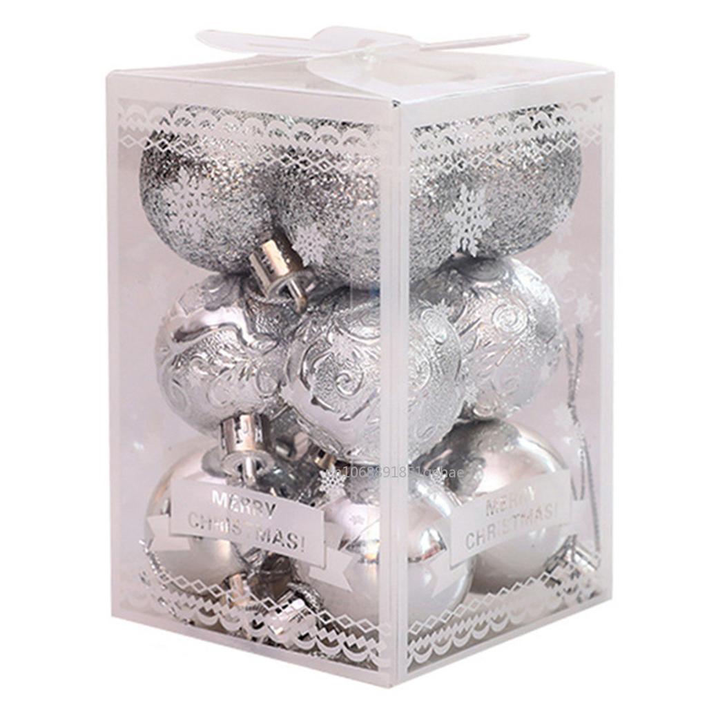 12PCS 4cm Christmas Ball Xmas Tree Balls Hanging Pendant Decoration Plastic  Xmas Party New  Accessories Ornament Decor