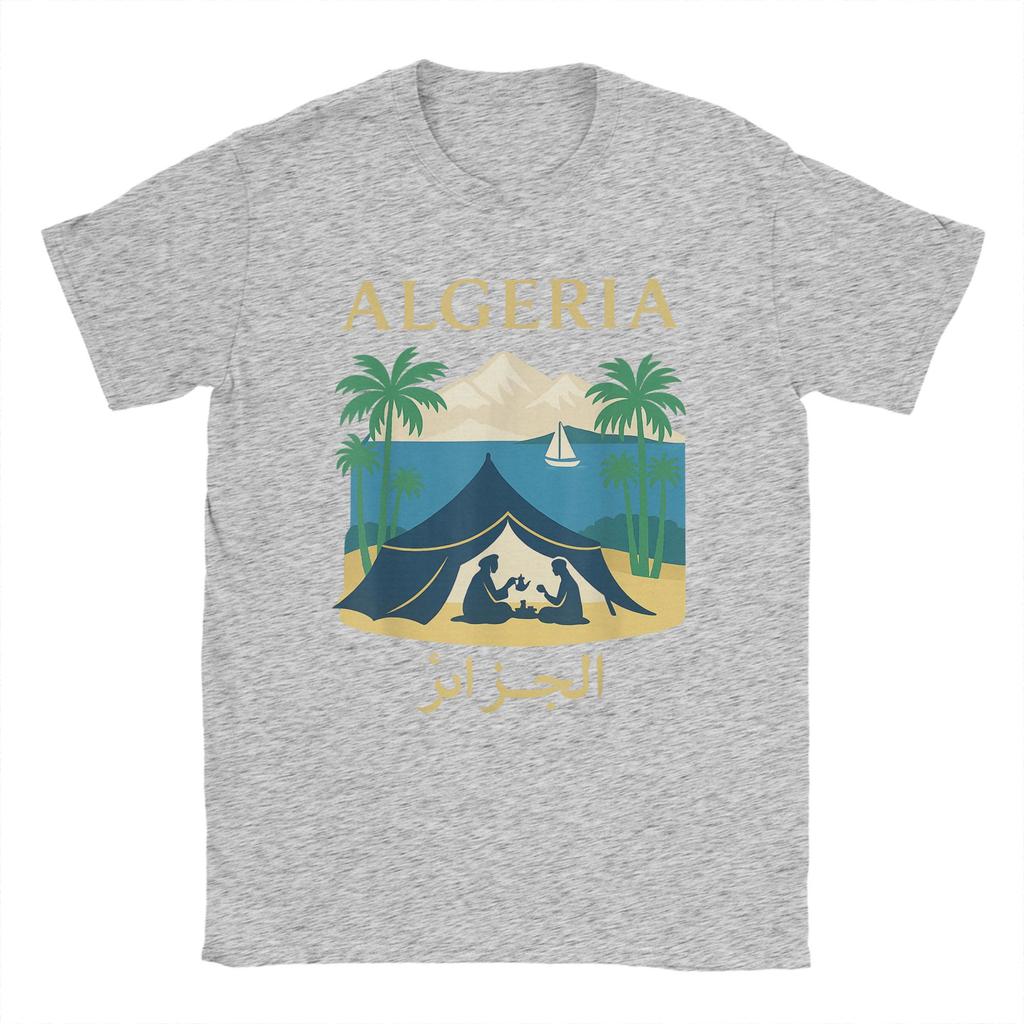 Algeria Djazair Africa Desert Men T Shirts DZ Arab Funny Tee Shirt Short Sleeve Crew Neck T-Shirt Cotton Printed Tops