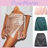 Elegant Floral Pattern Satin A Line Short Skirt With Zipper For Summer Women