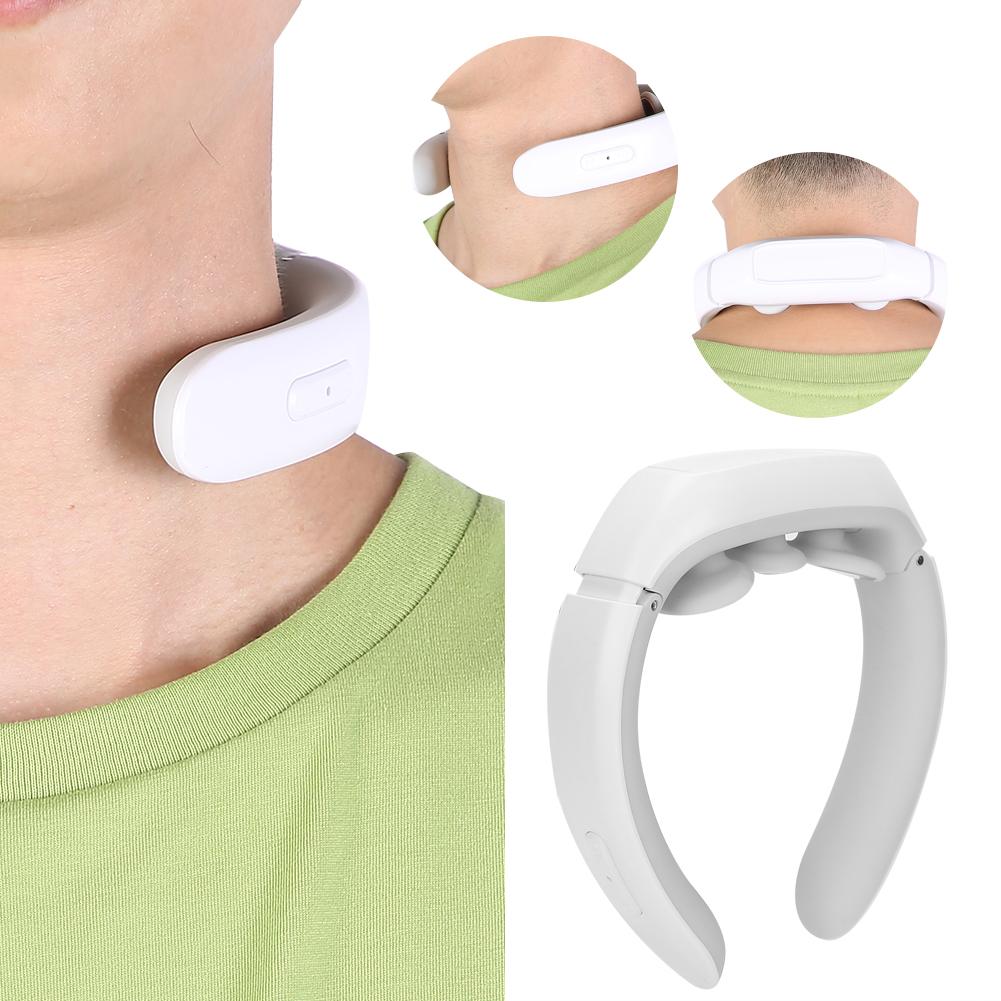 Electric Neck Massager Pain Relief Back Cervical Massager Relaxation Health‑Care Tool(White )