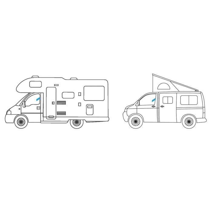 Serrure de sécurité pour cabine de camping-cars et fourgons thule - boxer-jumper-ducato-transit - blanc - a clé