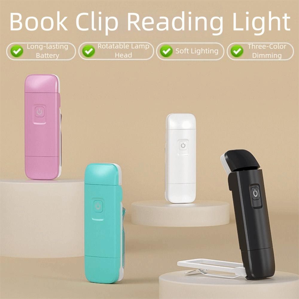Mini LED Clip on Book Light Rechargeable Eye Protection Mini LED Book Light Dimmable Rotate Clip Desk Light Read Light