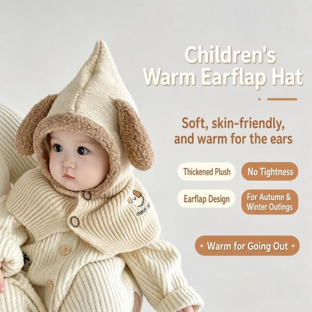 Neck Warmer Knitted Ear Flap Hat Thick Warm Baby Dog Ear Hat Fall Winter Knit Hat  Winter Season