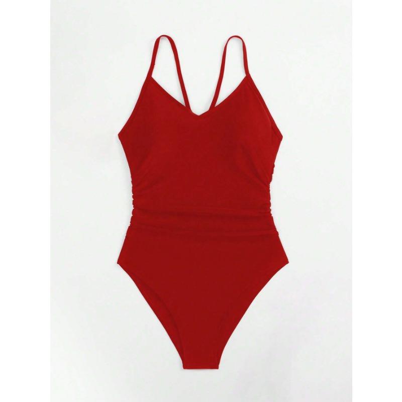 2026 New Swimwear Solid Color Flesh-covering Personalized Women's One-piece Bikini Swimsuit for Women