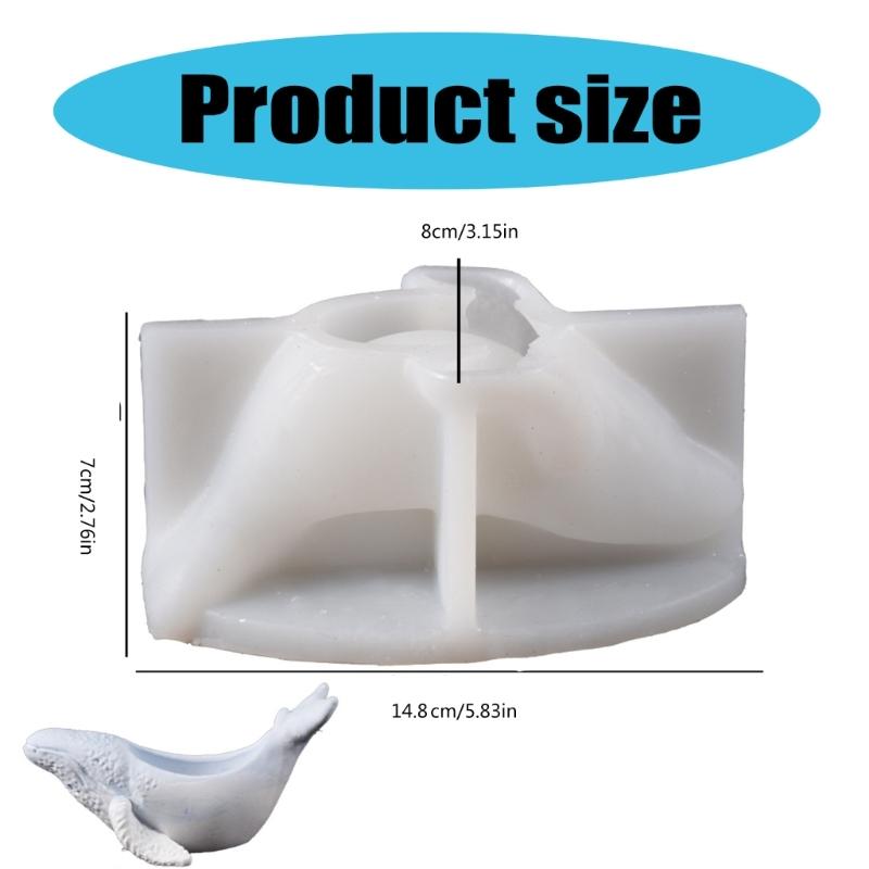 Silicone Candle Holder Molds Whale Shape Candle Cup Molds Silicone Craft Molds Candlestick Molds for Hand-Making Craft