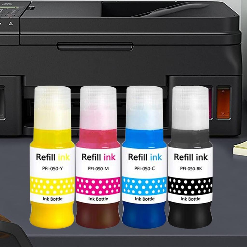 BAALAND Kompatibilní inkoust Canon Kompatibilní s Canon ImagePrograf a tiskárnami PFI-050 Lahvičky, 4-barevný pigmentový, 70ML, TC-20 TC-20M