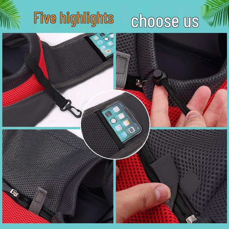 Sac à bandoulière de voyage pour animaux de compagnie - Maille respirante laissant passer la tête pour chats et chiens