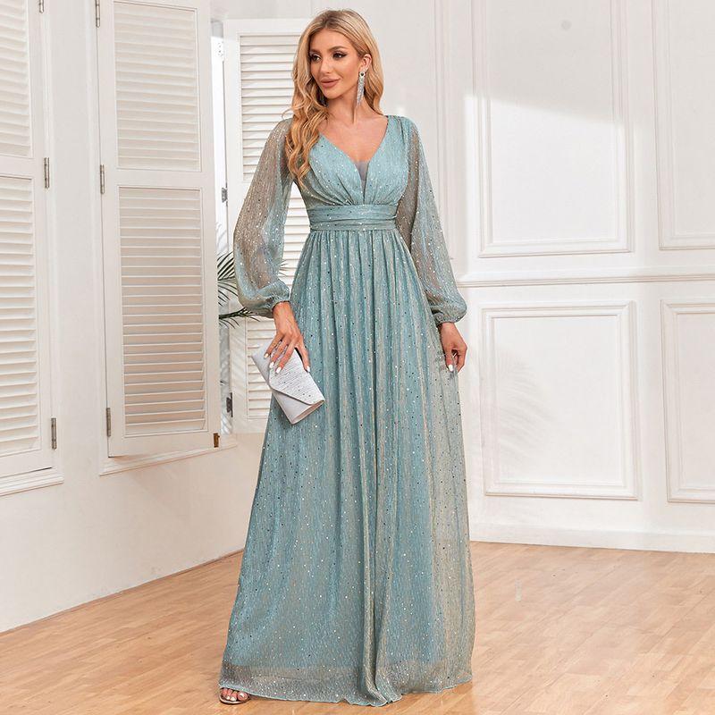 

Plus Size Evening Dress Sequin Prom Maxi Dress Party Gown Light Green European Size Is Too Large 1XL