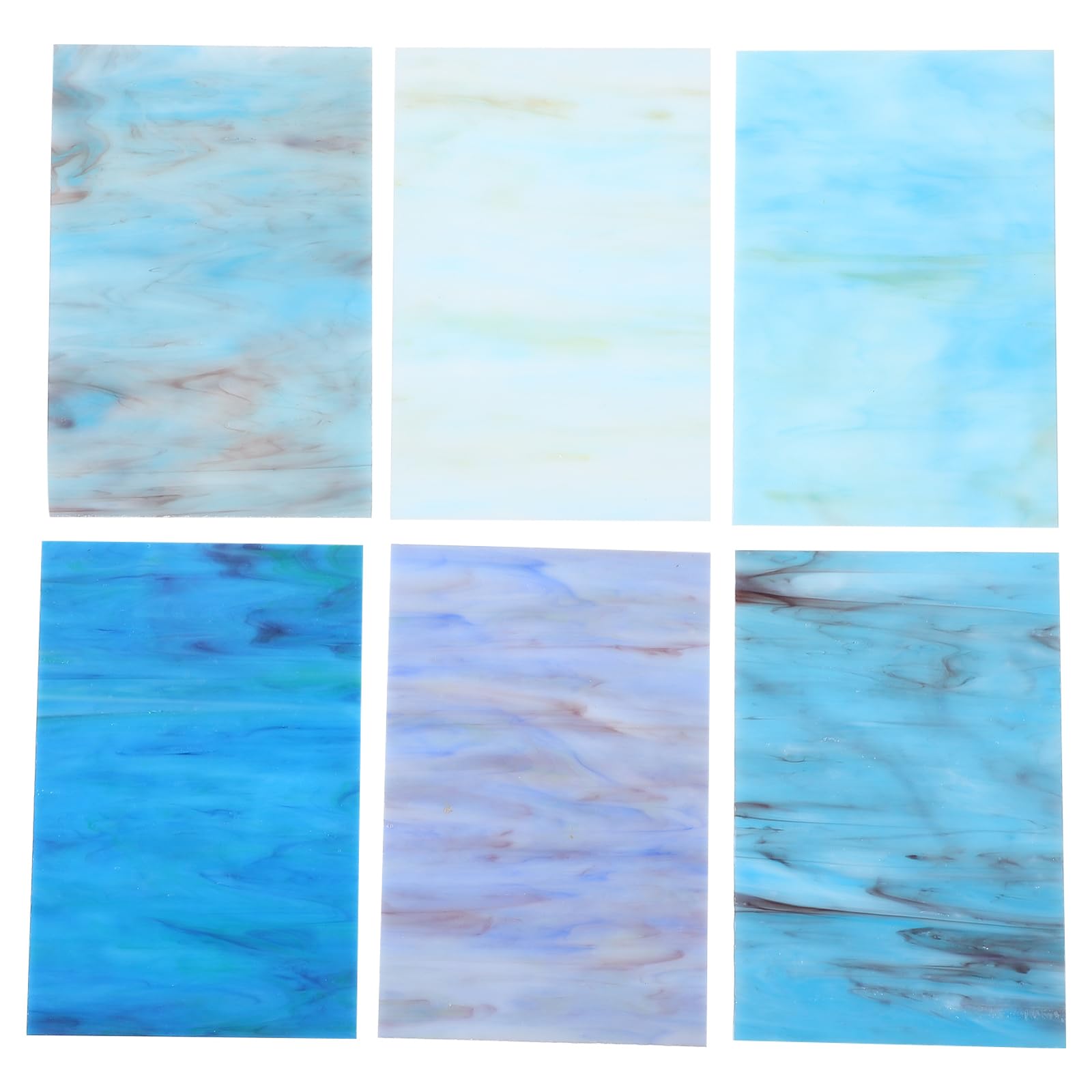 

iplusmile Glass Mosaic 15cm x Stained Glass Craft DIY Church Stained Glass 6-Piece Tiles, 10cm, Blue, Kit, Ocean-Colored, Painting, Mosaic, синий