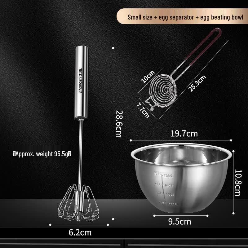 316 Stainless Steel Semi-Automatic Press Egg Beater