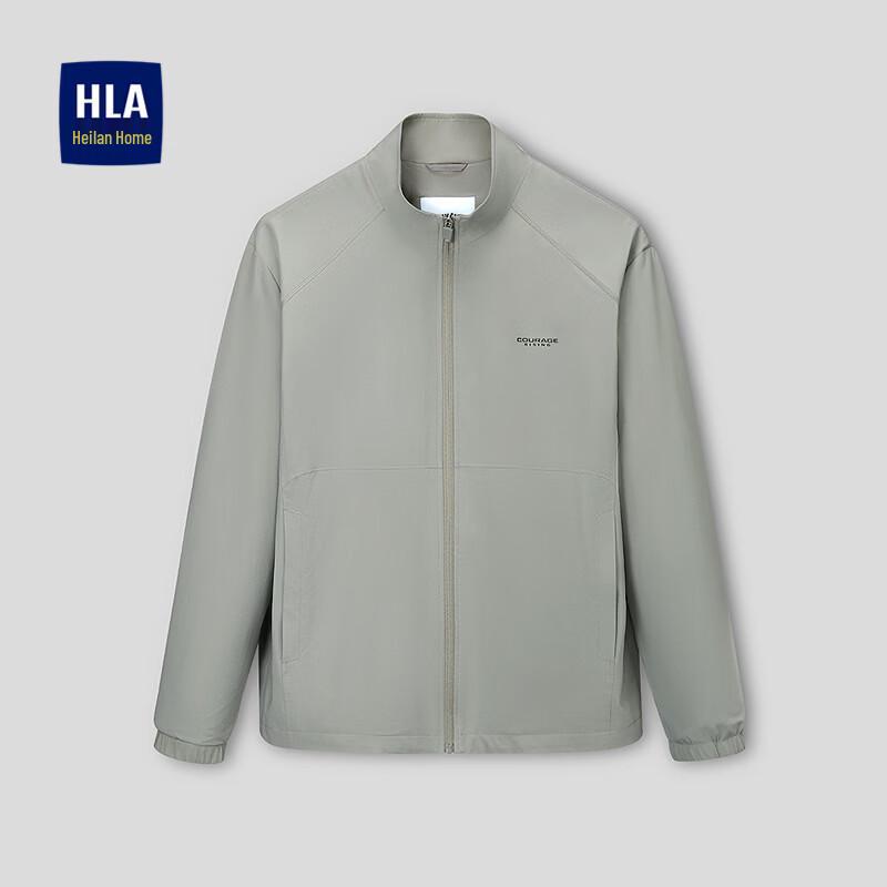 

HLA Men s Stand-Up Collar Contrast Print Casual Jacket L