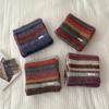 Soft Knitted Scarf Women Winter Warm Thick Striped Infinity Loop Vintage Color Block Style