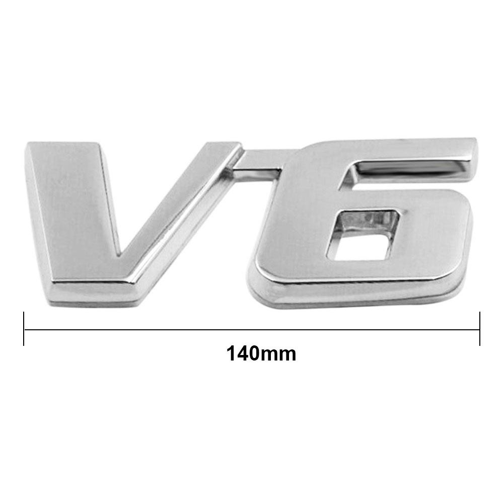 3D Chrom Metall V6 Auto Auto Heckklappe Aufkleber Kofferraum Deckel Emblem Abzeichen Aufkleber