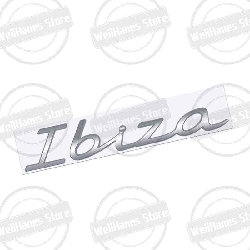 Metal For Ibiza Rear Badge Emblem Chrome Letter Logo Glossy Black Silver Red Accessories Sticker
