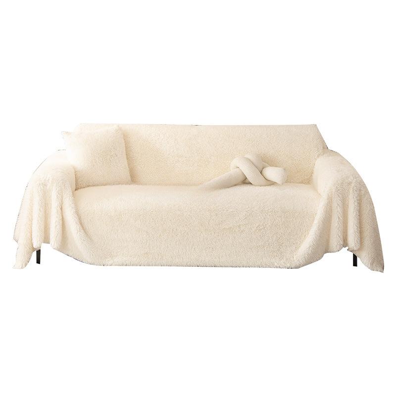 Plush Sofa Towel Full Cover Cloth Cream Wind Anti-Cat Claw White Sofa Blanket High-Grade Thickened Non-Slip Sofa Cover Towel