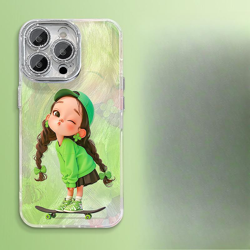 

Скейтборд Девушка Складной Кронштейн Подходит для Apple 16 Fulcrum Чехол для Мобильного Телефона 13promax Huawei 15 Перо Пряжа 14 Милый Redmi K50/K50 Pro