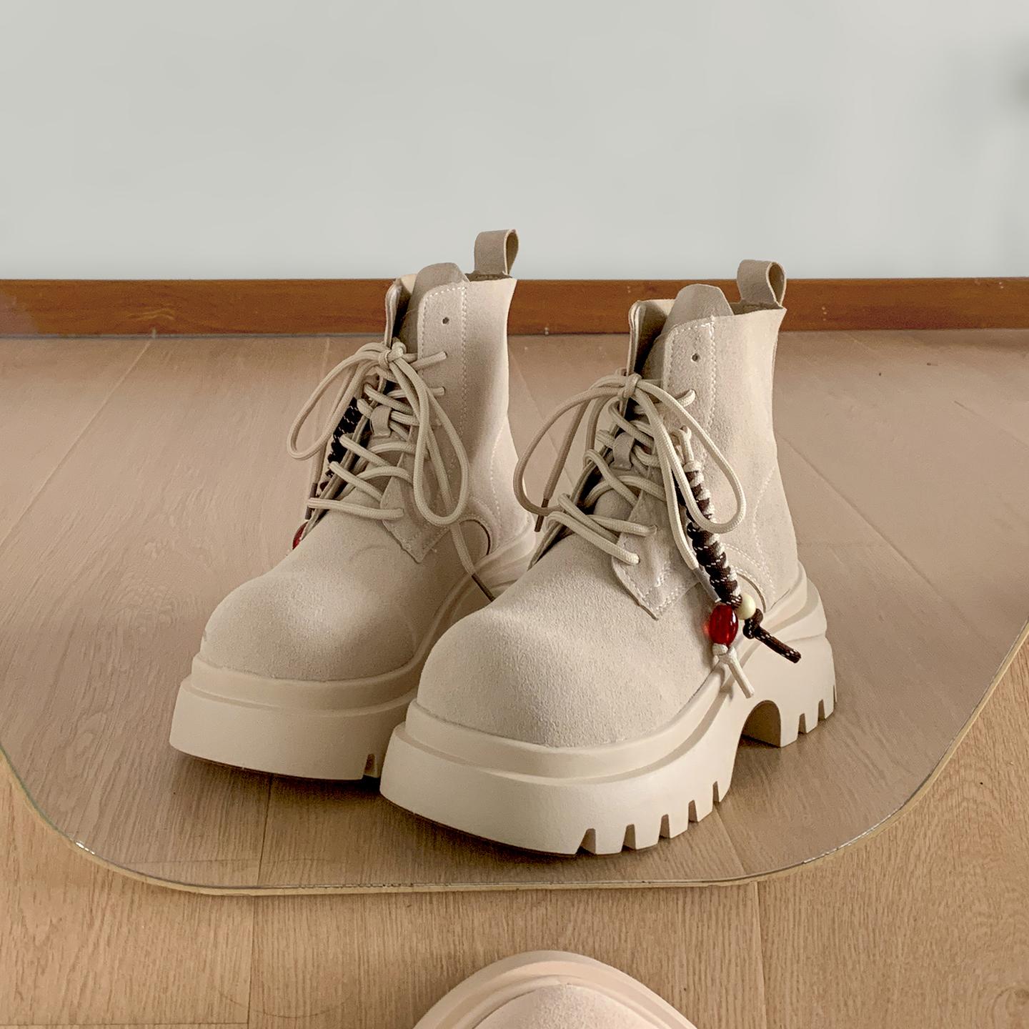 

British style Height Increase Women Ankle Boots Non Slip Ladies Platform Mordern Booties 35 серый