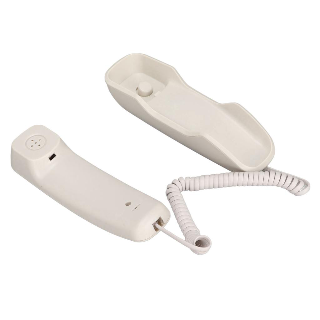 Corded Phone Redialing LCD Display Small Wired Landline Telephone for Home Office Blanc
