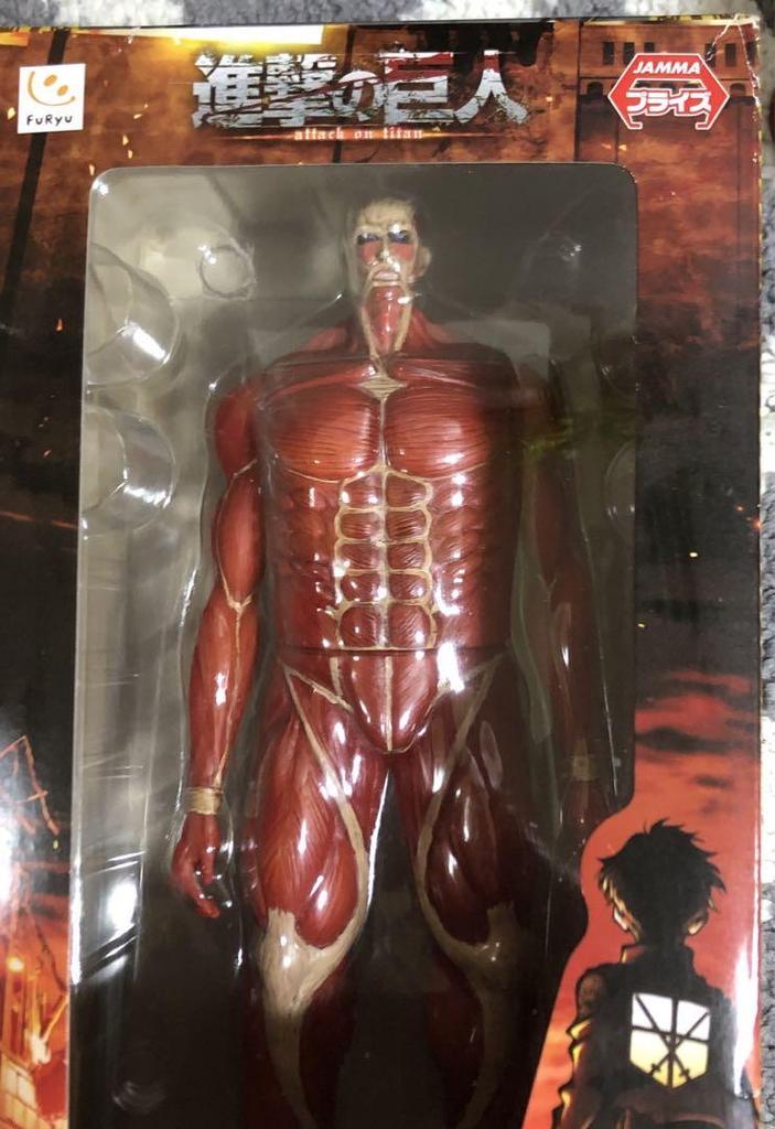 [USED] Attack On Titan / Colossal Titan Soft Vinyl Figure / LED Head Figure