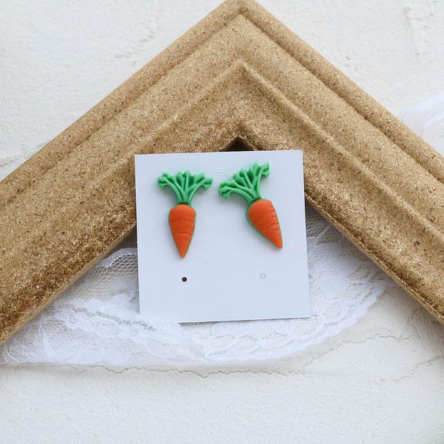 Cute Fruits Vegetable Resin Stud Earrings For Women Cute Summer Cherry Avocado Lemon Shaped Girl Ear Jewelry Gifts