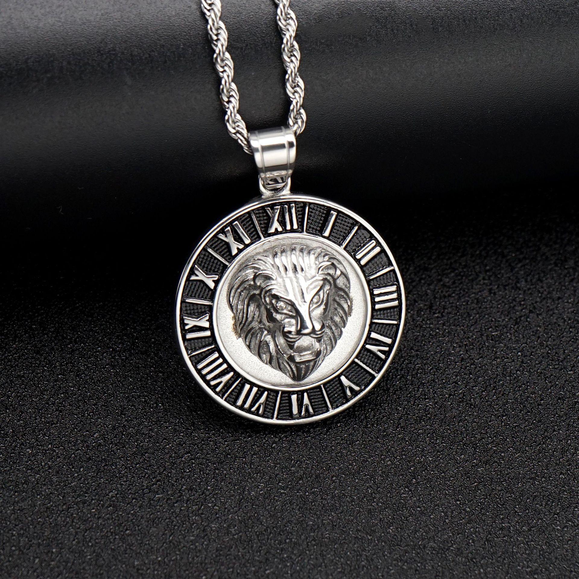 

Pendant New Fashion Hip Hop Accessories Lion Head Necklace 50CM