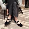  Fat mm women's single shoes retro square head Mary Jane women's shoes wide fat feet women's ladyshoes low heel large size women's shoes