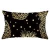 Black Gold Plant Series Waist Pillowcase Peach Skin Printed Sofa Pillowcase Home Fabric Supplies Pillowcase