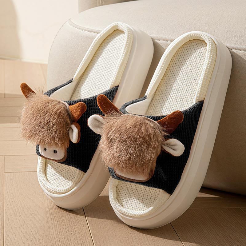 Fashion Casual Slippers for Women Home Flat Spring Summer Cow Cartoon Designer Shoes Ladies Fashion Indoor Outdoor Footwear Lightweight