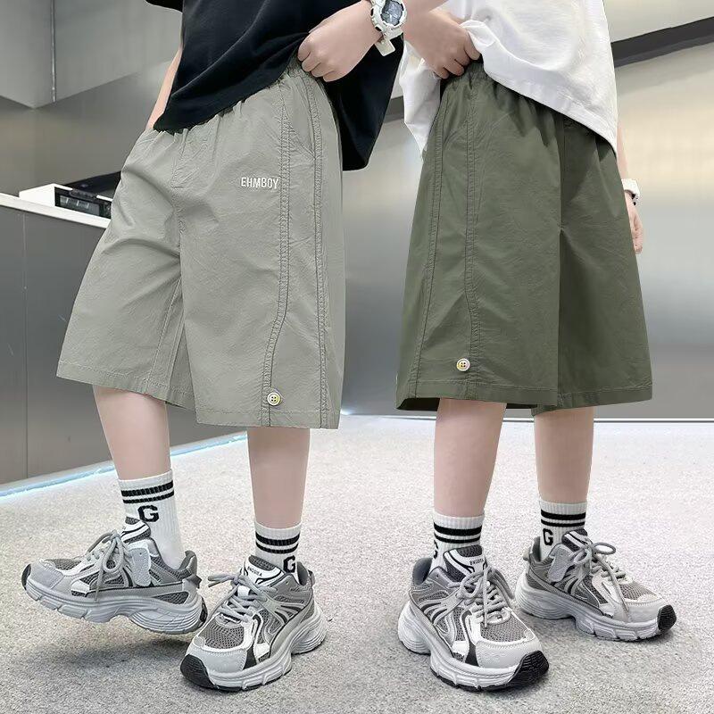 2026 Boys' Ice Silk Summer Capri Sports Shorts for Kids