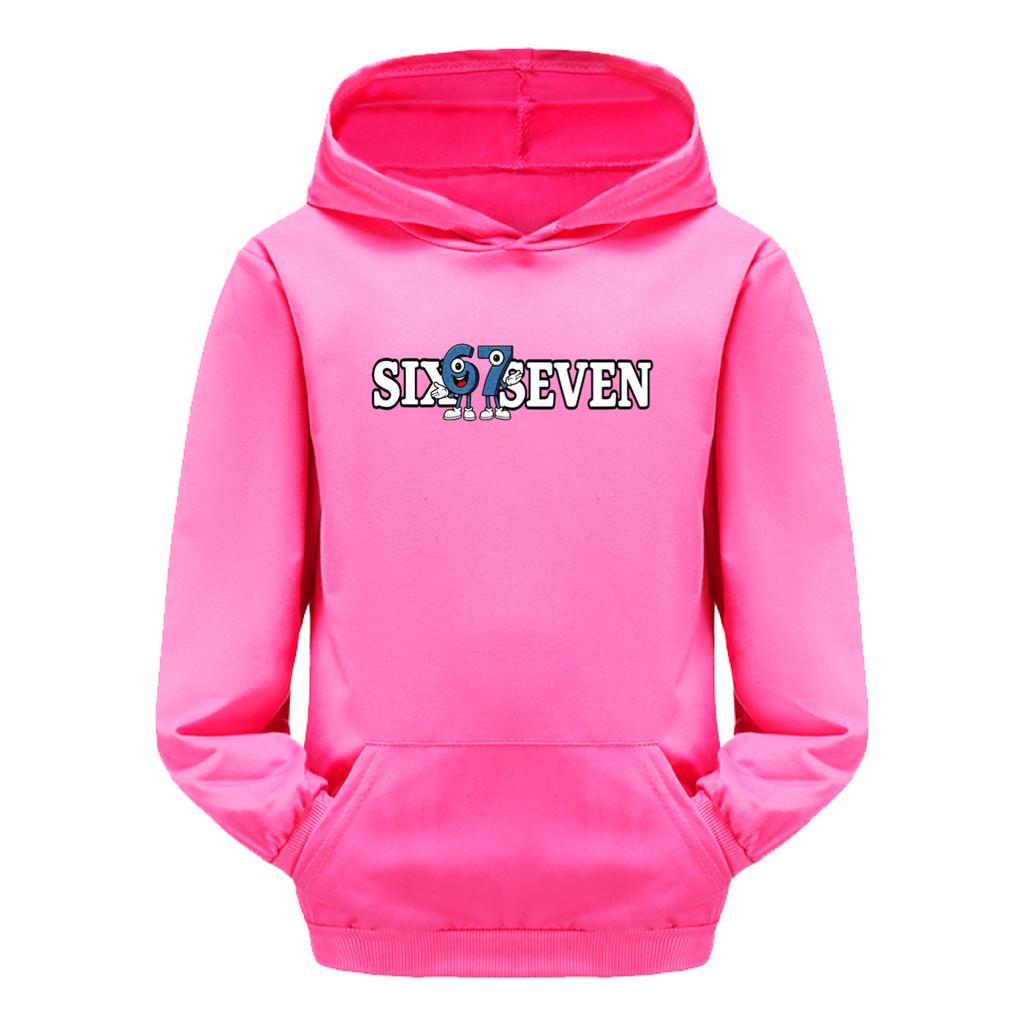 5388 Kids Boys Girls Steal a Brainrot 67 Printed Casual Long Sleeves Hoodies with Pocket