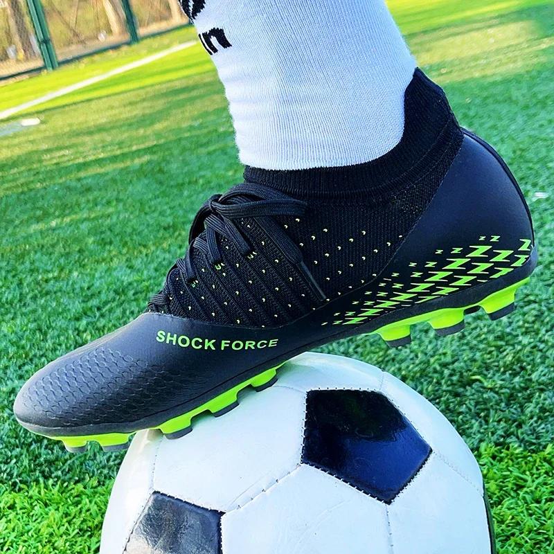 Men Soccer Cleats Shoes Long Spikes Football Boots Non Slip Turf Indoor Training Sports Futsal Shoes Match Professional Sneakers