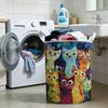 Quilted Floral Laundry Basket Fabric Boho Storage Hamper with Handles Foldable Large Capacity Laundry Bin for Nursery Bedroom Clothes Kids Toys