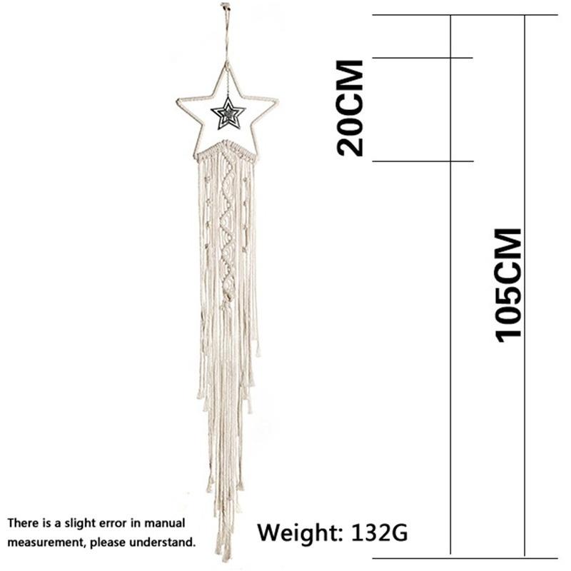 Star Decoration Macrame Tapestry Wall Hanging Bohemian Handmade Knitted Wall Tapestries Art Home Decor