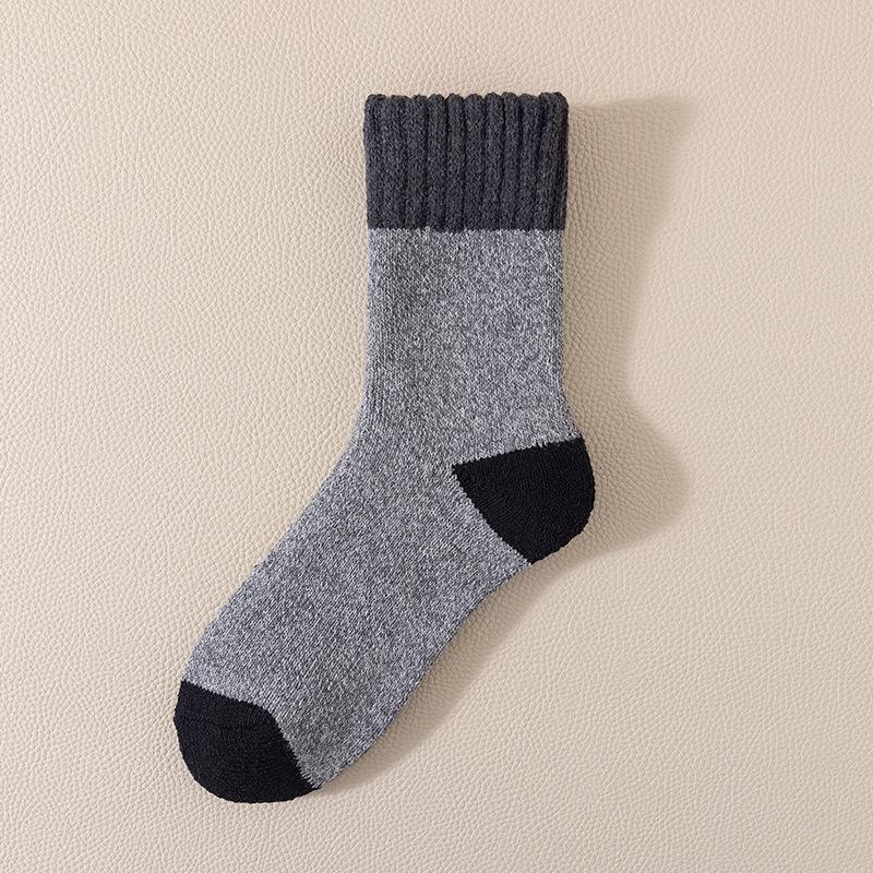 Meias Masculinas Super Grossas de Lã e Caxemira até o Meio da Panturrilha - Quentes para o Inverno, Acima do Joelho, Mais Veludo para Idosos