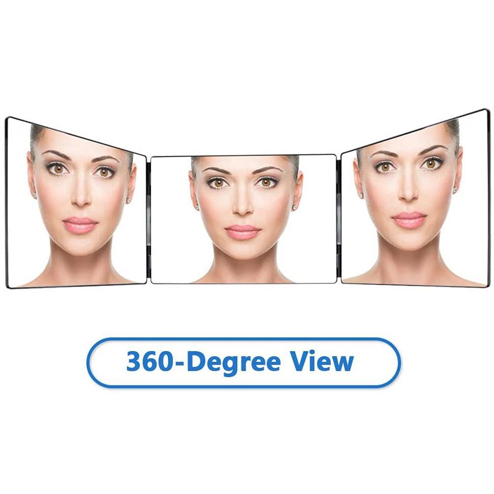 3 Way Mirror Trifold Mirror Adjustable Portable Makeup Mirror for Self Hair Cutting and Styling