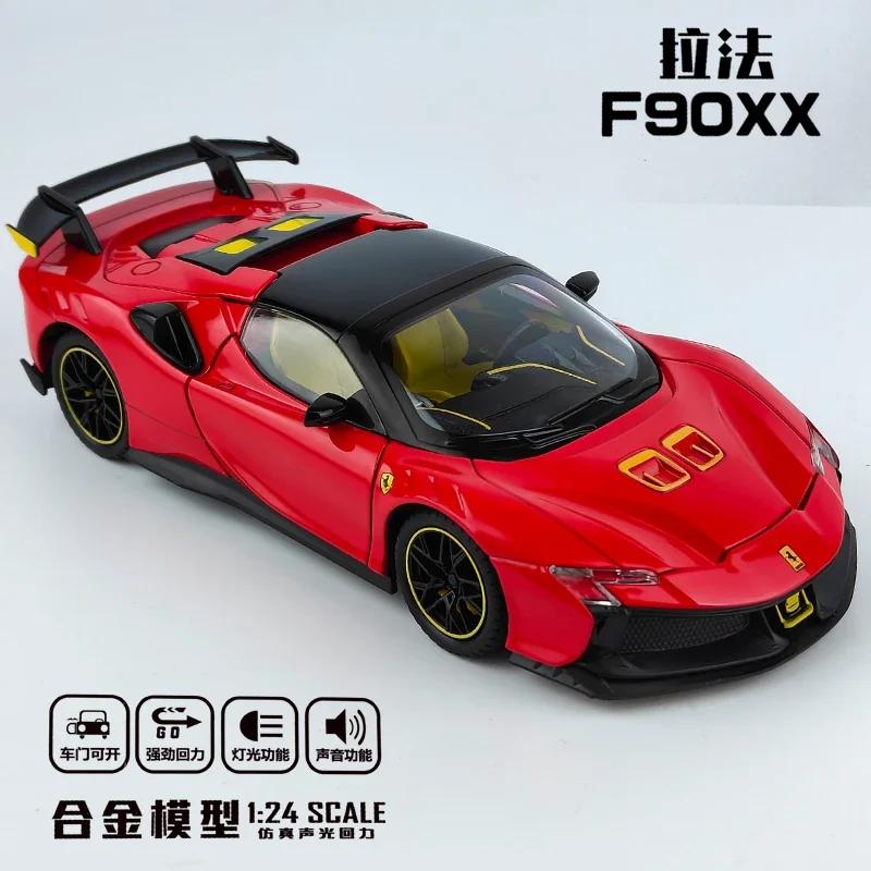 1:24  1:22 SF90XX Purosangue FVU SP3 Rafa FXXK Sport Car High Simulation Diecast Metal Alloy Model Car Sound Light Pull Back Toy
