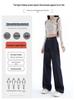 Women's High-Waisted Dark Blue Wide-Leg Jeans - Autumn 2024 Slimming Loose Drape Straight-Leg Pants
