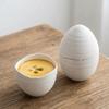 Ciotola da Dessert in Ceramica a Forma di Uovo Resistente al Calore con Coperchio Ciotola per Cucina Molecolare Ristorante