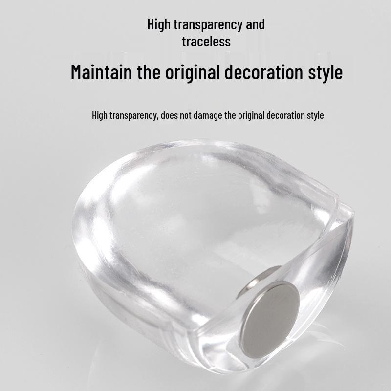 Punch-Free Silicone Door Stopper: Transparent, Adhesive, Anti-collision, Safe, Silent Flat Head Bumper